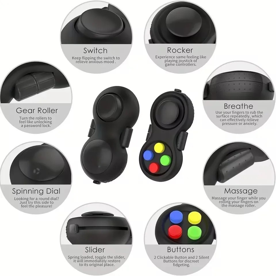 EDC 8 Sides Fidget Cube Anti-Stress Magic Toy for Autism, ADHD, Anxiety Relief & Focus