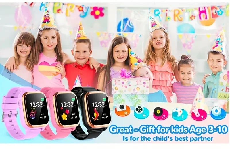 Kids Smart Watch For 3-12 Years Old Girls Boys Toys, Kids Smart Watch With 16 Educational Games 12/24 Alarm Clock Camera Video Recorder Music Pedometer Flashlight, Kids Smart Watch Kids Watch Christmas And Birthday Gifts