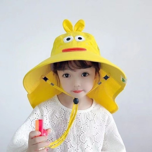 Sun Protection Thin Breathable Big Brim Whistle Sun Hat