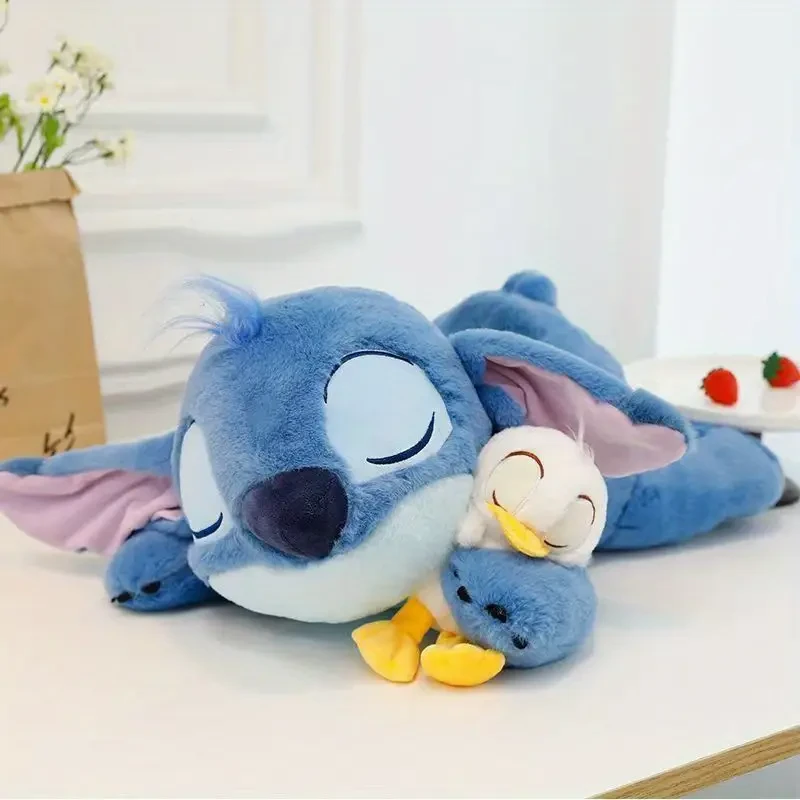 1pc Disney Stitch Plush Toy with Duckling, Licensed Interactive Polyester Fiber Stuffed Animal, Soft Cuddly Pillow Doll for Girls and Children, Birthday Gif