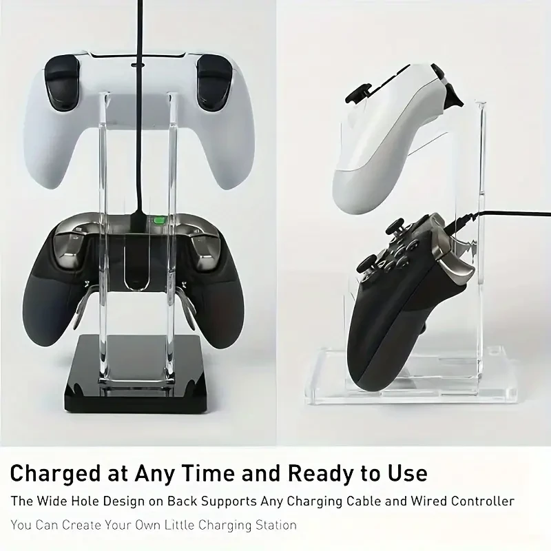 Acrylic Gaming Controller Display Stand - Compatible with PS4/PS5, Xbox One, Switch | Desktop Gamepad Holder & Accessory