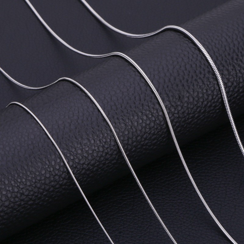 1.2mm Silver Color Stainless Steel Snake Bone Chain Necklace