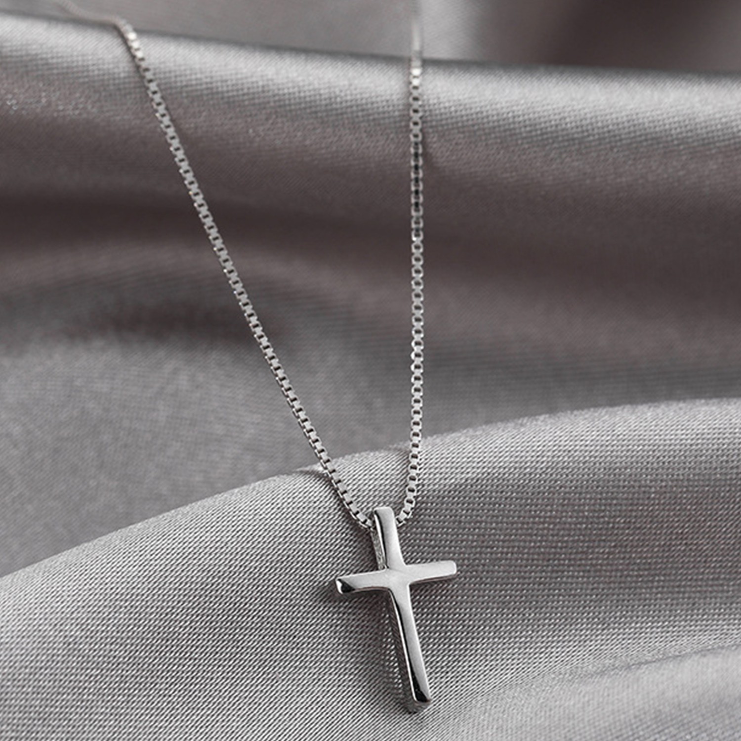 Fashion Silver Color Cross Pendant Necklace