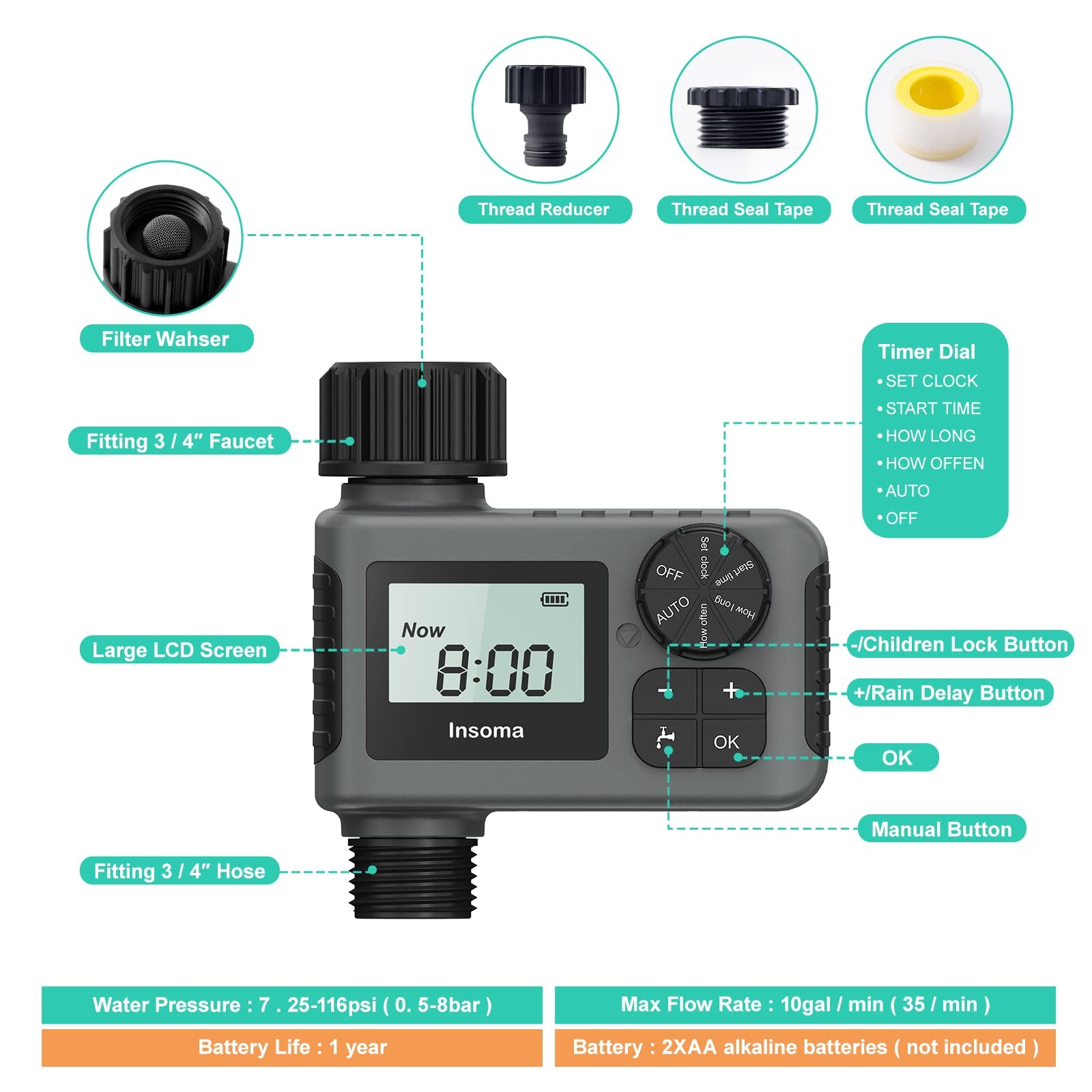 Insoma Automatic Water Timer
