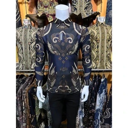 Slimfit Long Sleeve Men's Batik Shirt