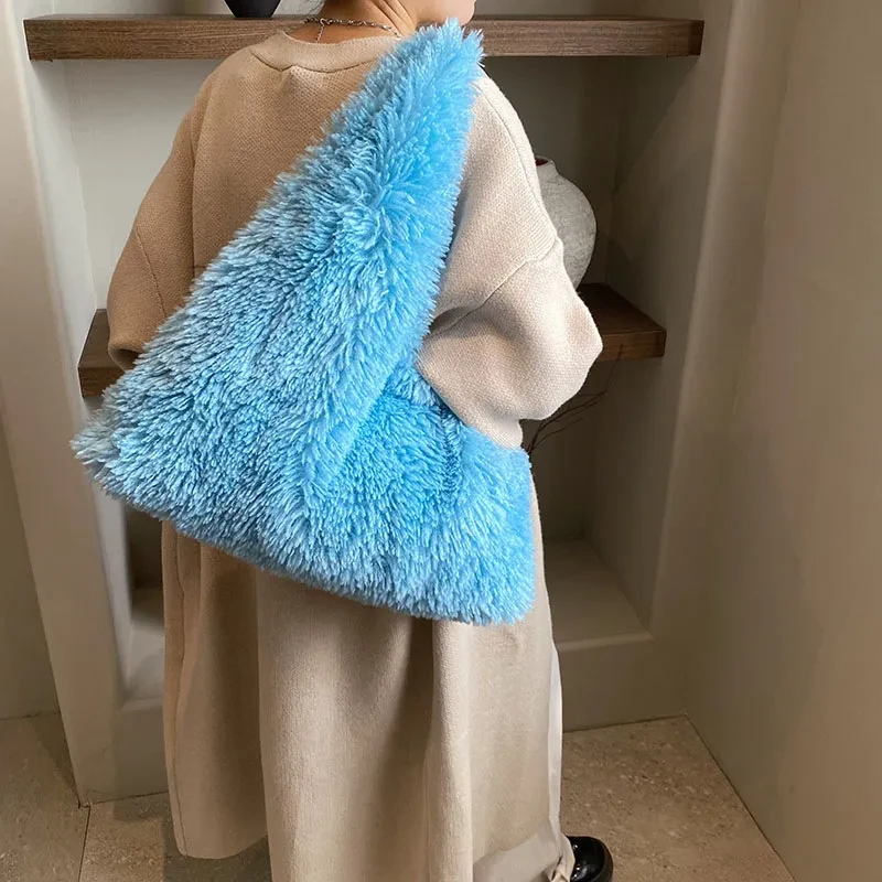 New Autumn And Ainter Plush Handbags Large-capacity Shoulder Armpit Bag Cute Fashion Luxury Designer Tote Bags For Women Trend
