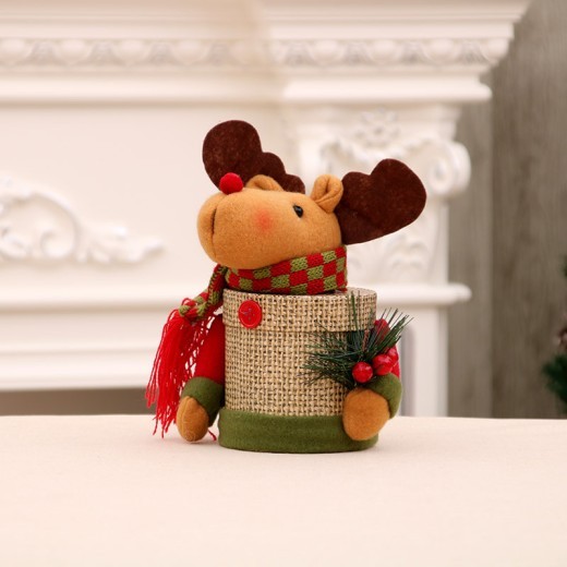 Christmas Supplies Linen Gift Jar Ornament Gift Box Christmas Candy Box