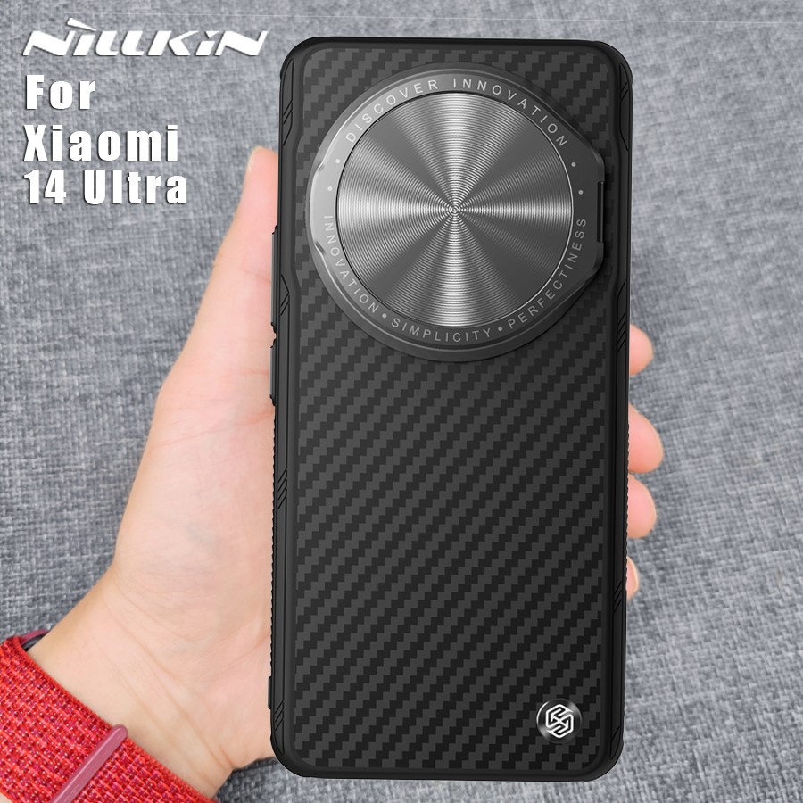NILLKIN Carbon Fiber CamShield Back Cover for Xiaomi Mi 14 Ultra 5G 360 Full Camera Protection Case