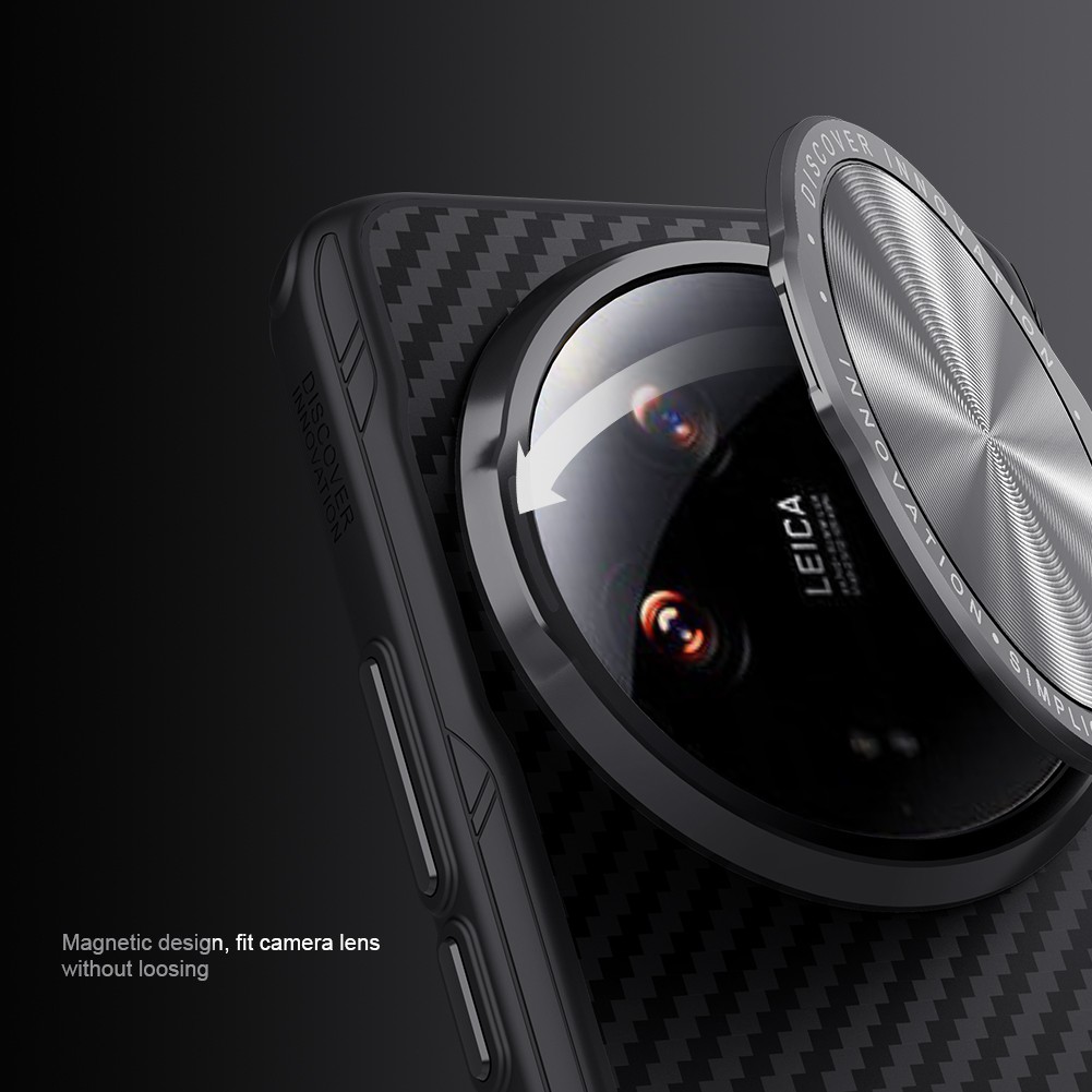 NILLKIN Carbon Fiber CamShield Back Cover for Xiaomi Mi 14 Ultra 5G 360 Full Camera Protection Case
