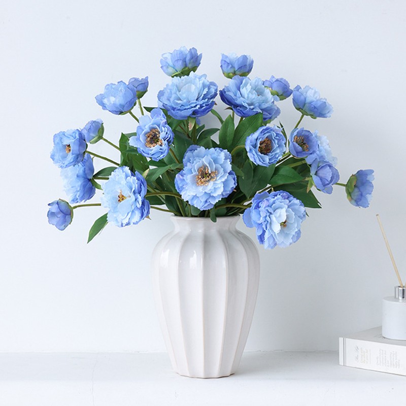 High-Quality Silk Peony Simulation Flowers - Artificial Bouquets for Indoor Living Room and Table Decoration