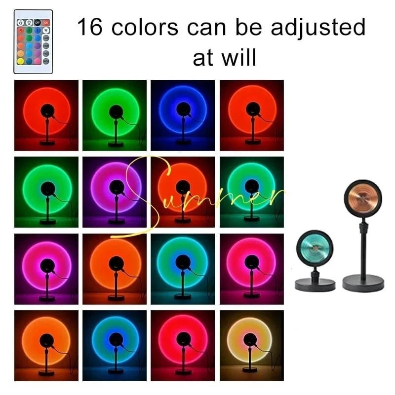 Sunset Projector Lamp LED RGB87 Remote Control 16 Colors
