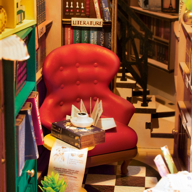 Rolife 3D DIY Wooden Book Nook Shiguang Bookstore With LED For Xmas Gifts