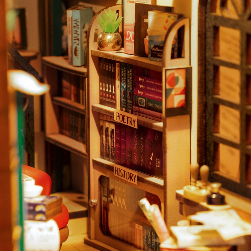 Rolife 3D DIY Wooden Book Nook Shiguang Bookstore With LED For Xmas Gifts