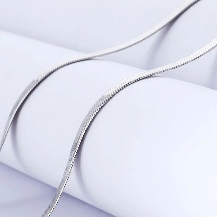 New 925 Sterling Silver 4MM Blade Chain Necklace