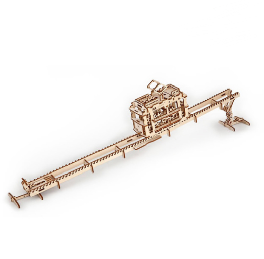 DIY 154pcs Wooden Streetcar Mechanical Transmission Model Assembly Puzzle Toy For kids Education gift