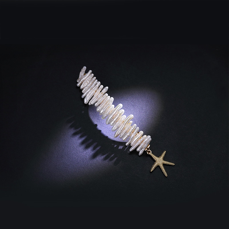Pearl starfish hairpin one word clip hair ornament