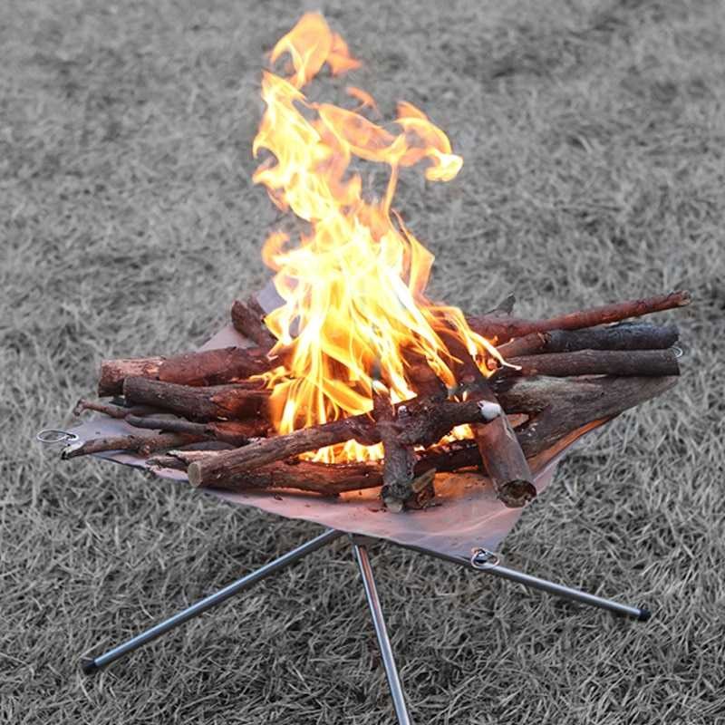 GLOP Portable and Lightweight Campfire Stand for Perfect Camping, Picnic and Outdoor Activities