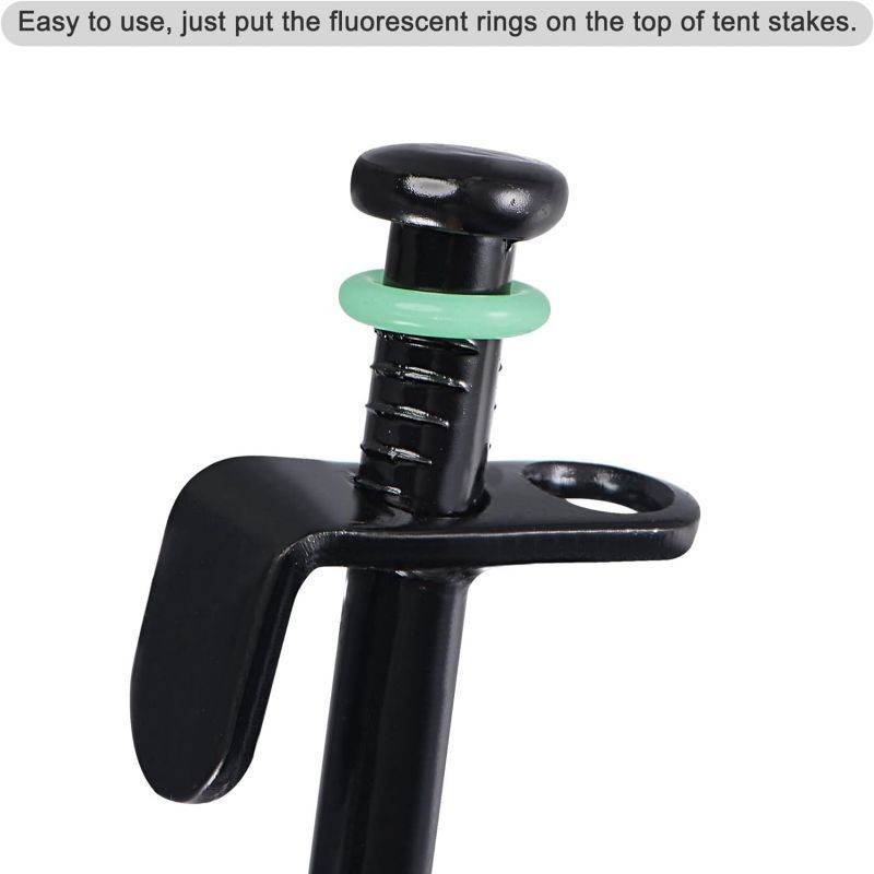 100pcs/Set Fluorescent Rubber Ring Tent Pegs Round Ring Luminous For Camping Tent Pegs Outdoor