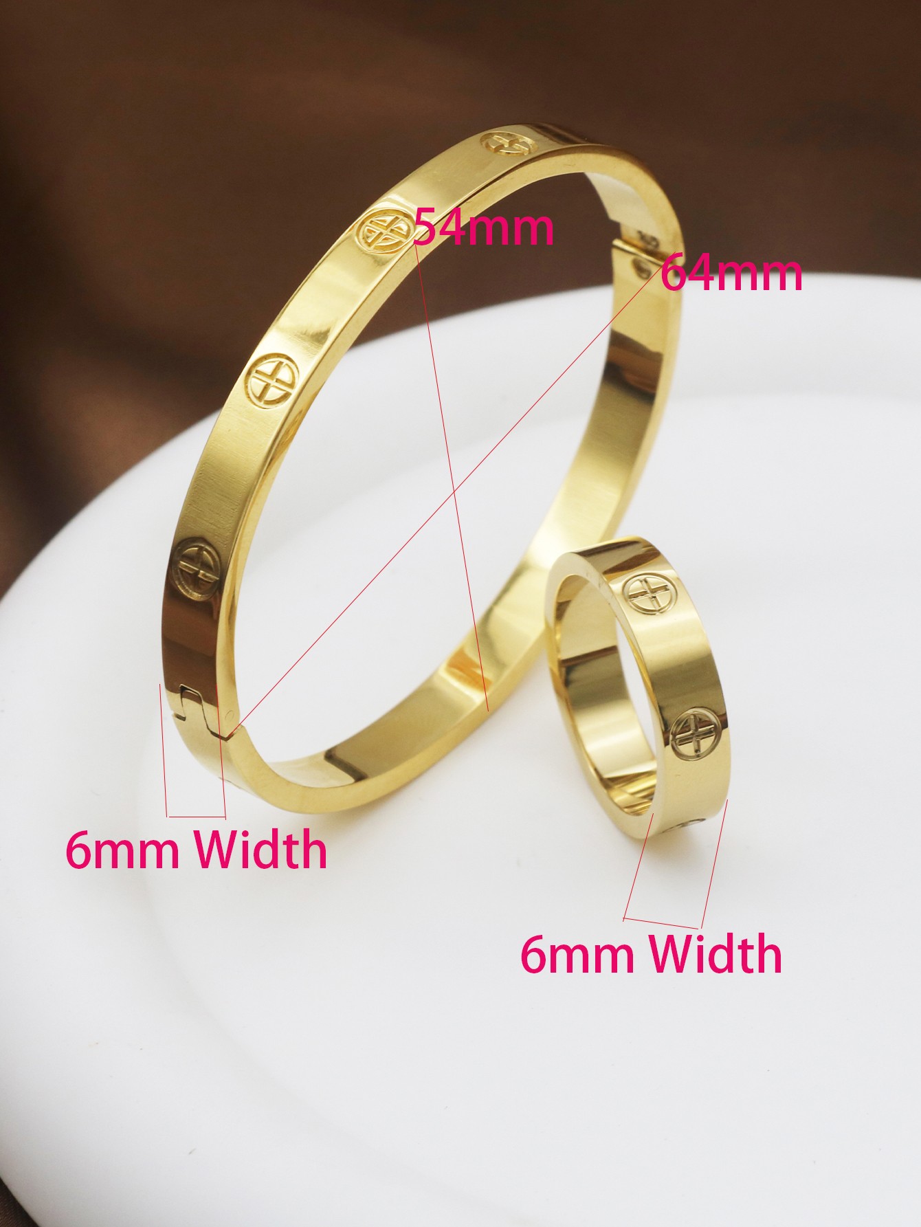 2pcs 6mm Width Fashion Design Couple Bracelets & Bangles Set for Women and Men