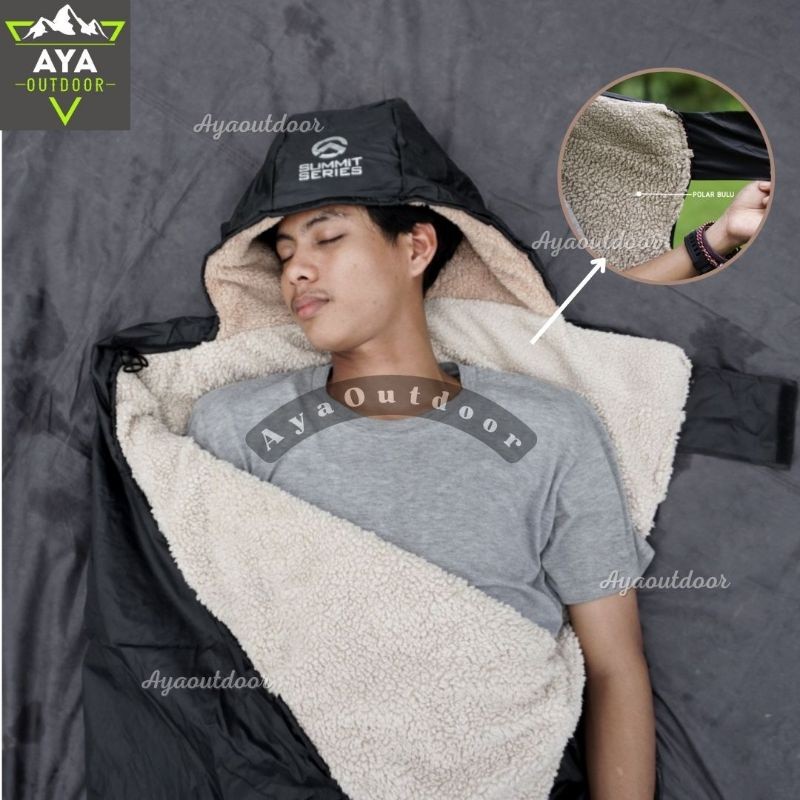 Sleeping Bag Polar Fleece Outdoor Sleeping Bag Polar Fleece Thick Summit Series Soft Warm Camping