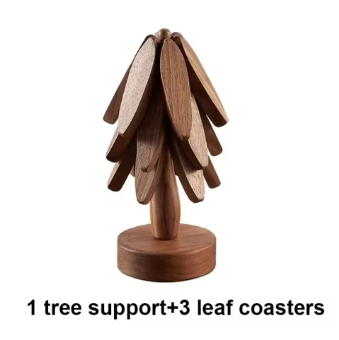 Artisanal Wooden Coasters Trivets Set