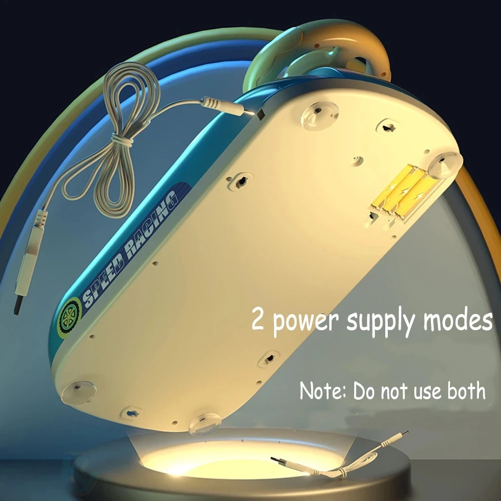 Simulation Toys Racing Car Steering Wheel Driving Adventure Lights and Music