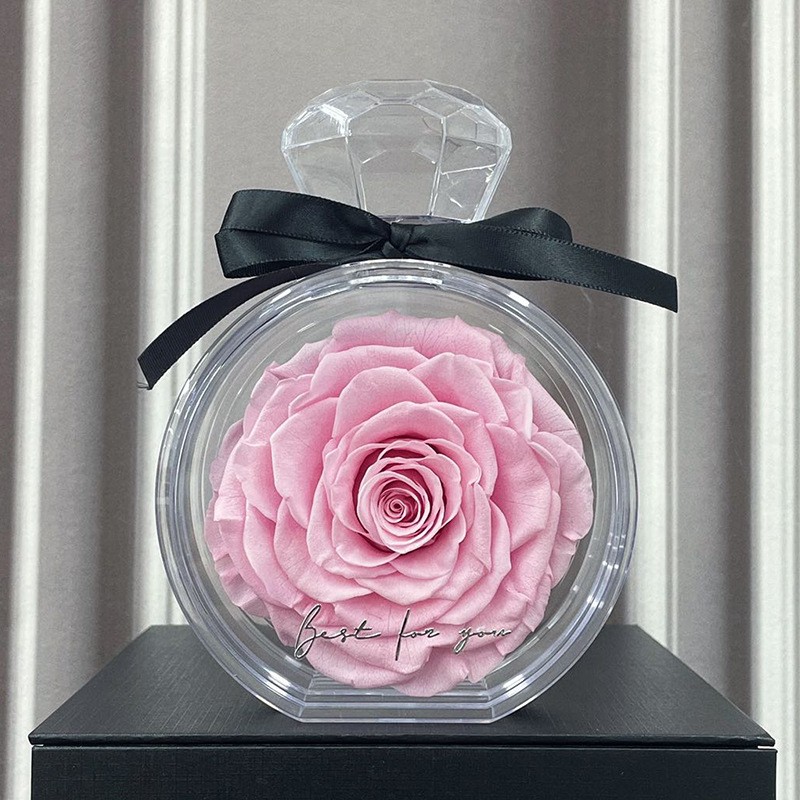 Eternal Flower Ornaments Transparent Cover Dried Rose Gift Box For Christmas New Year Valentine's Day
