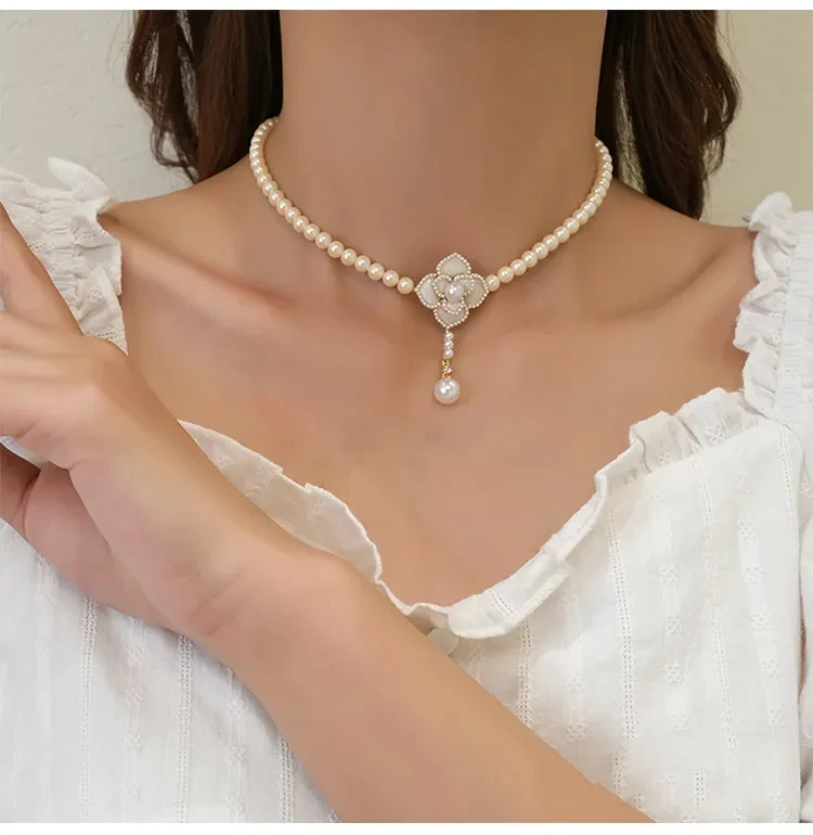 Camellia Necklace Light Luxury Niche Summer