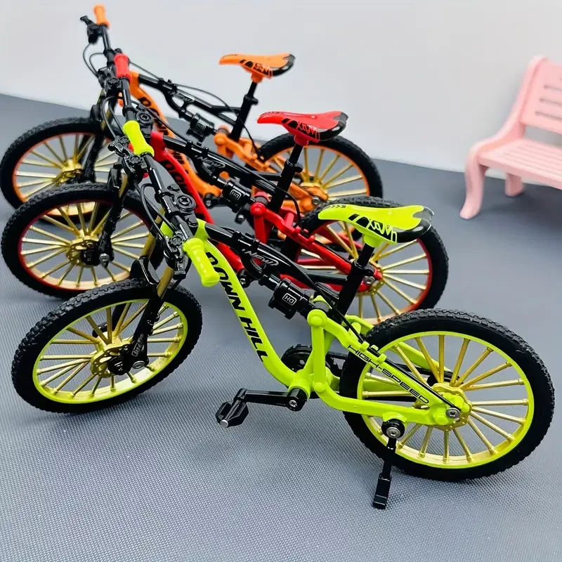 1:8 Scale Alloy Mountain Bike Model Toy - Shock Absorption, Detachable Mini Finger Bike for Home, Bedroom, Living Room, Office Decoration Christmas Holiday Gift