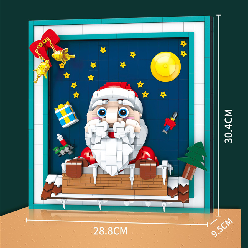 Christmas Photo Frame Small Particles Puzzle Assembling Building Blocks Children's Toys