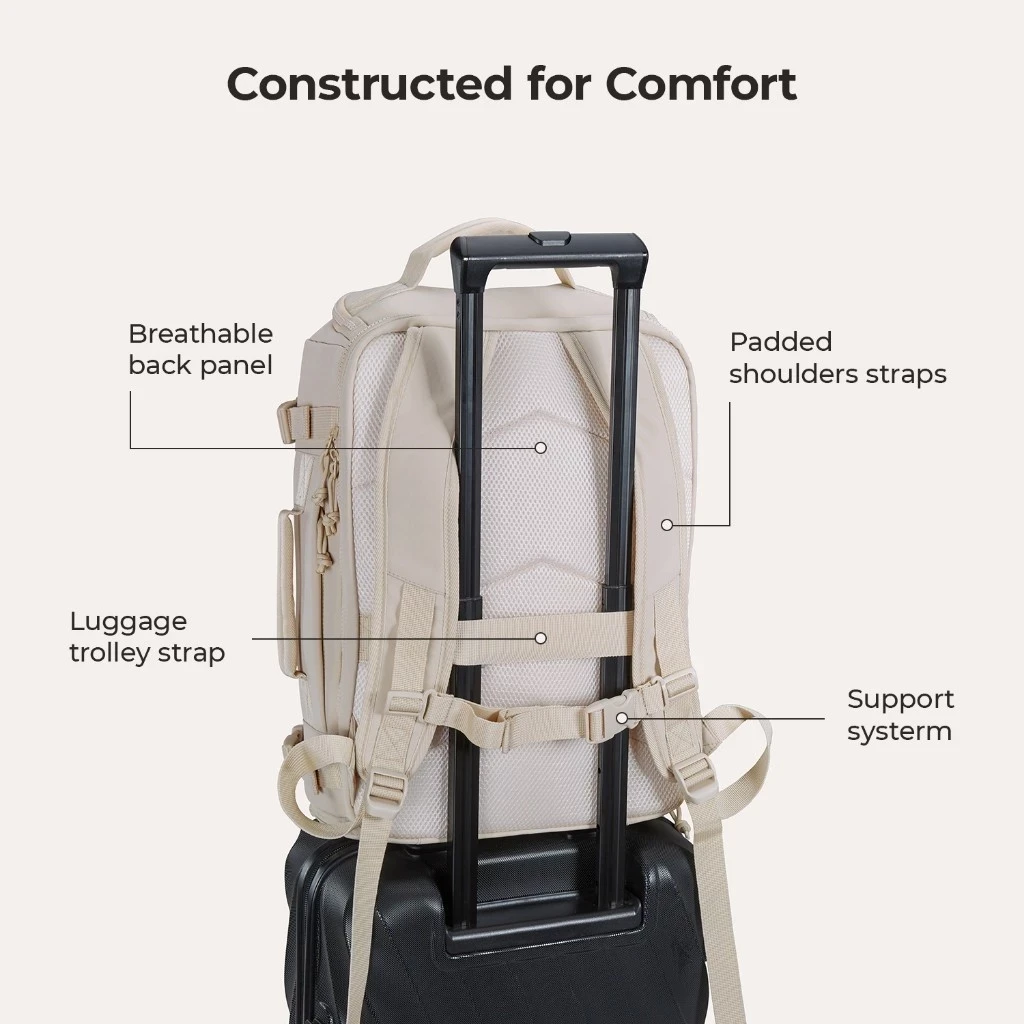BAGSMART Travel Backpack Tas 15.6Inch Laptop 28L Waterproof Carry On Daypack Travel Duffel Bag