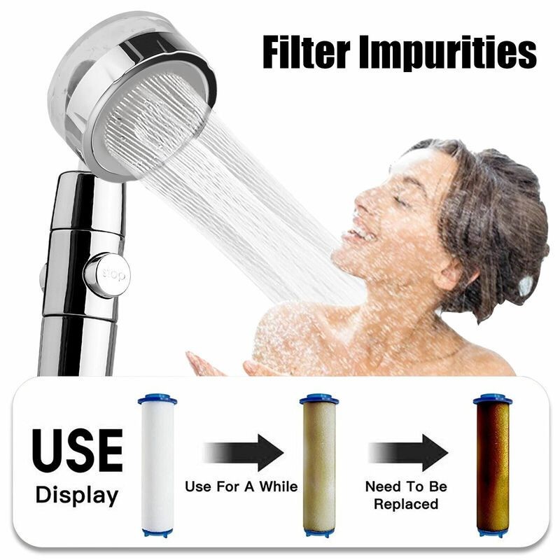Bathroom Shower Head High Pressure Silver
