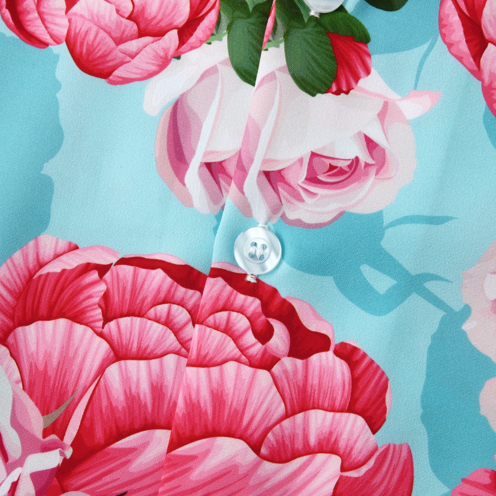 Hawaii Beach Ice Silk Printed Shirt Men