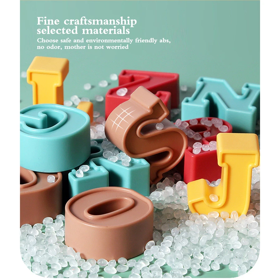 Meibeile 3in1 Alphabet With Handle Storage English Letter Learning Shape Matching Diy Puzzle Set Line Drawing Maze Kids