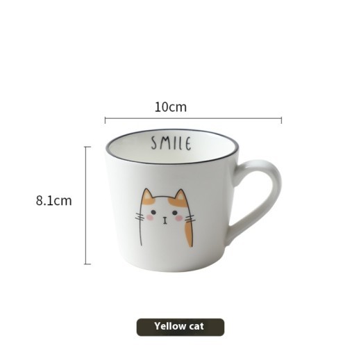 Ceramic Cup Breakfast Creative Drinking Water Couple Mark Kitchen Gadgets
