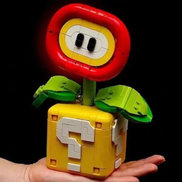 NEW MOC Piranha Plant Model Assembled Building Block Brick, Fit Flame Flower