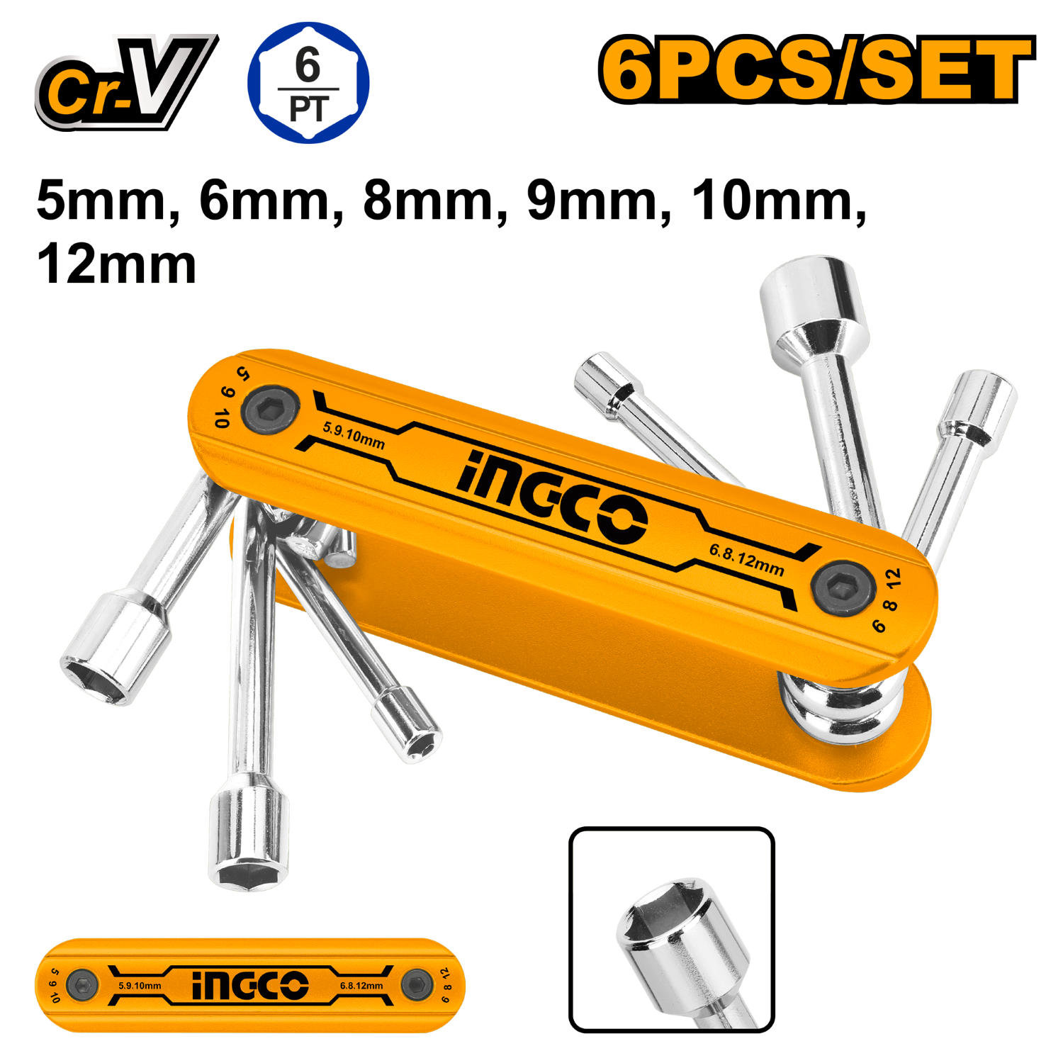 Folding nut driver 6Pcs set