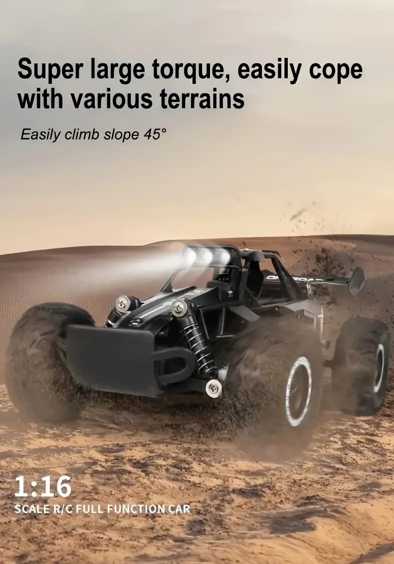 1:16 Scale High-Speed Off-Road Drift Master - Crawlers with 2.4G Remote Control, 20KM/H Speed, Anti-Collision Rubber Tires, and Perfect for Christmas and Halloween Gifts
