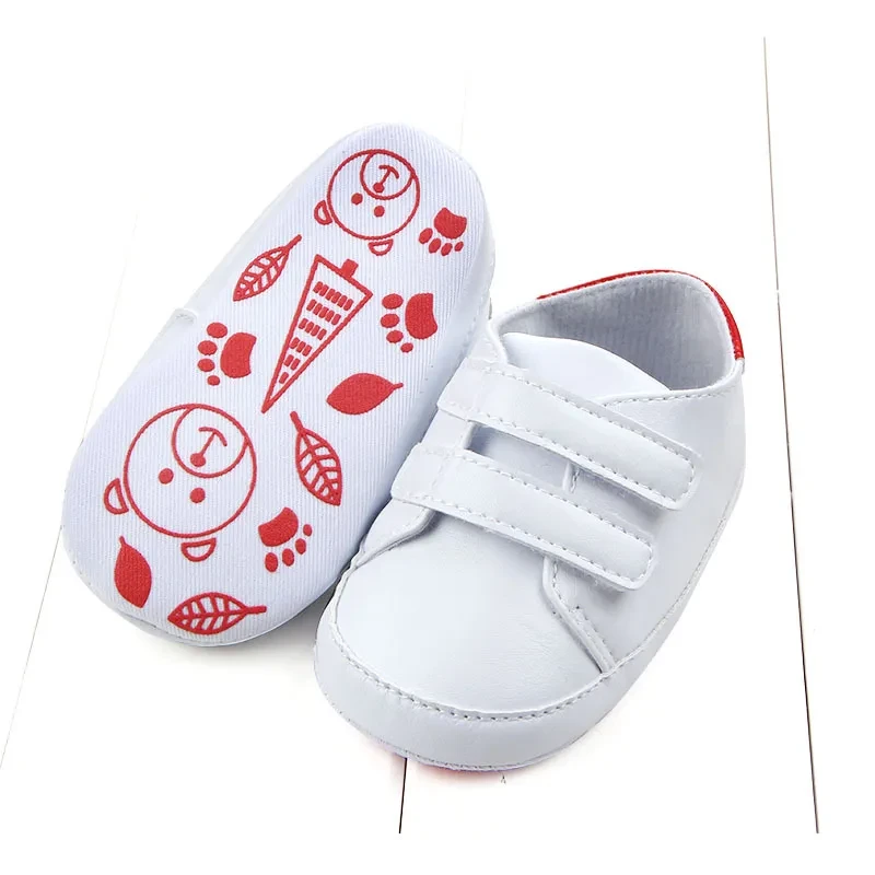 Spring And Autumn New Classic Sneakers Velcro Baby Shoes PU Leather Soft Sole Baby Toddler Shoes