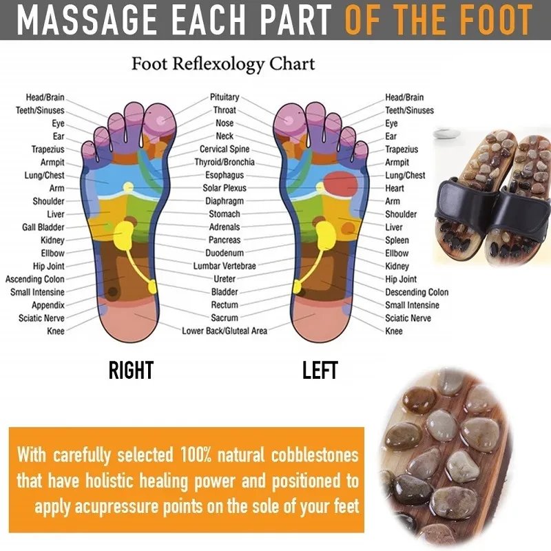 Home Foot Care Pebble Massage Slippers Acupoint Foot Therapy Shoes