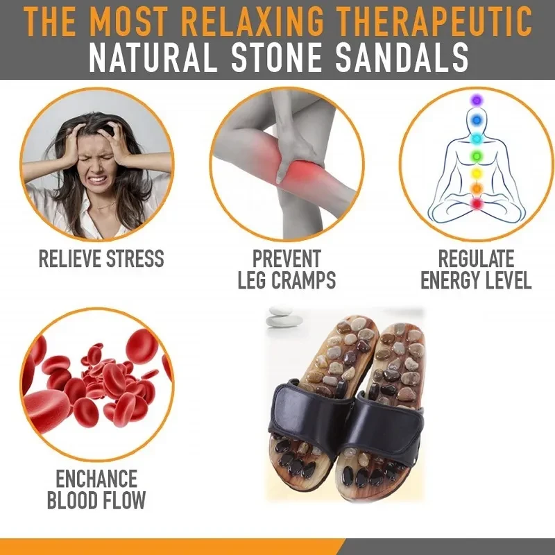 Home Foot Care Pebble Massage Slippers Acupoint Foot Therapy Shoes