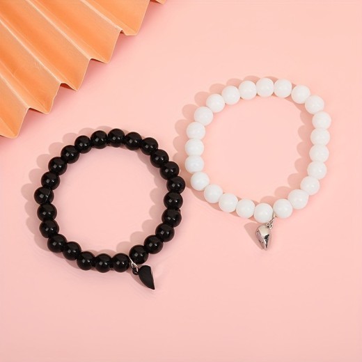 New Fashion Love Suction Black And White Bracelet