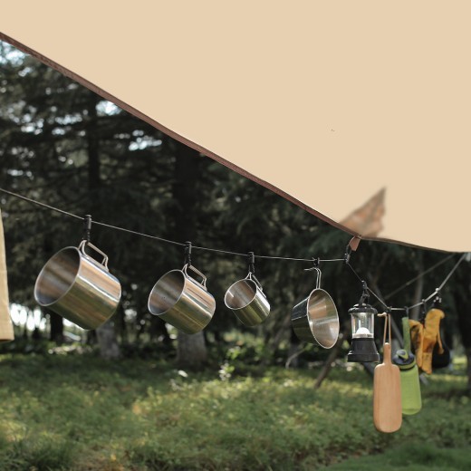 Portable Outdoor Windproof Clothesline And Multifunctional Camping Clothesline