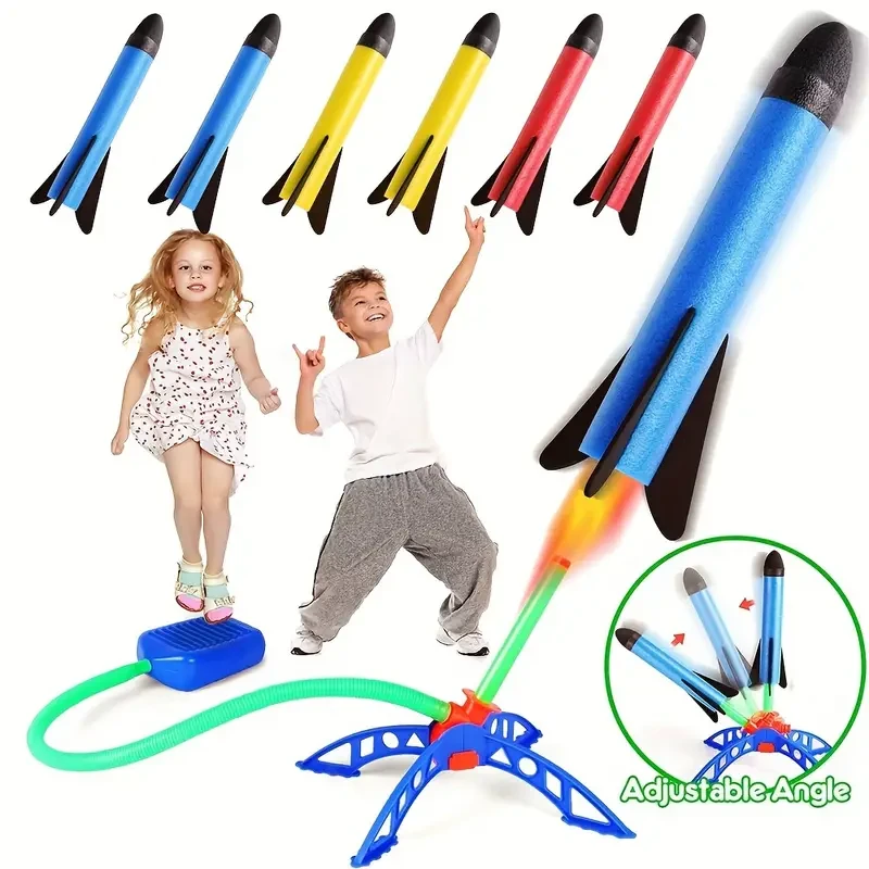 Set Foot Pump Launcher Air Rocket Toy Outdoor Sports Catapults Launch Rocket Toy