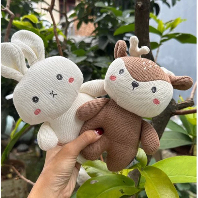 Caitlyn Baby Doll / Animal Knitted Doll / Cute Child Doll / Elephant Deer Rabbit Doll / New Born Bunny Doll