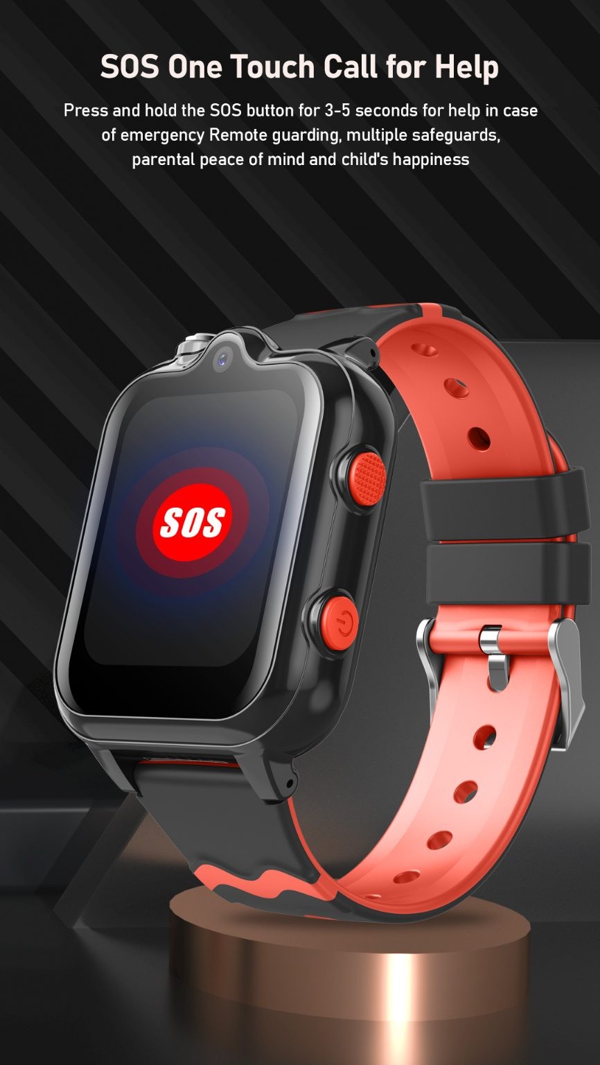 Kids Smart Watch, D35 Model, 4G Video call, IPX7 Water Proof, Black