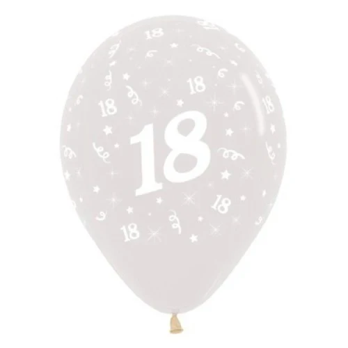 Balloons Age 18 Jewel Crystal Clear - Pack of 25