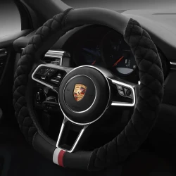 Plush Footprint Steering Wheel Cover – 38cm