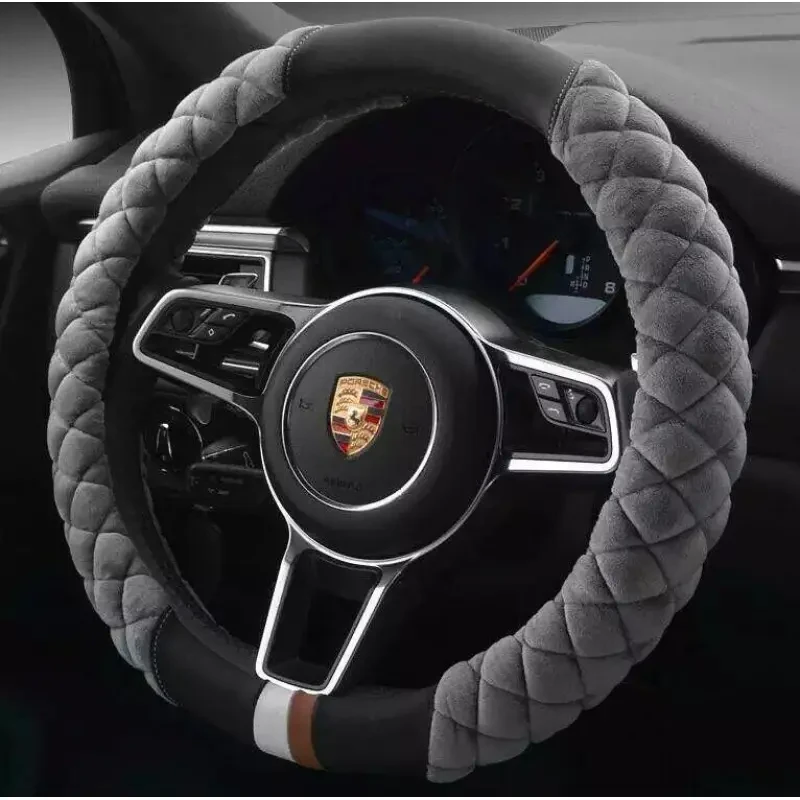 Plush Footprint Steering Wheel Cover – 38cm