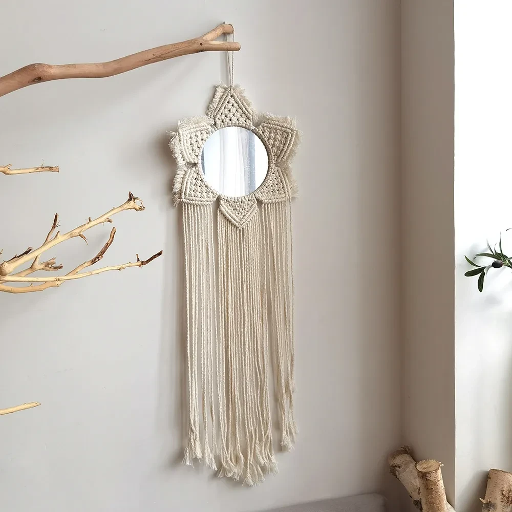 Woven Tapestry Mirror Home Accessories Handmade Decoration